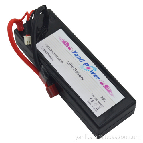 Rc Lipo Car Battery 2S2P 7.4V 6500MAH 40C